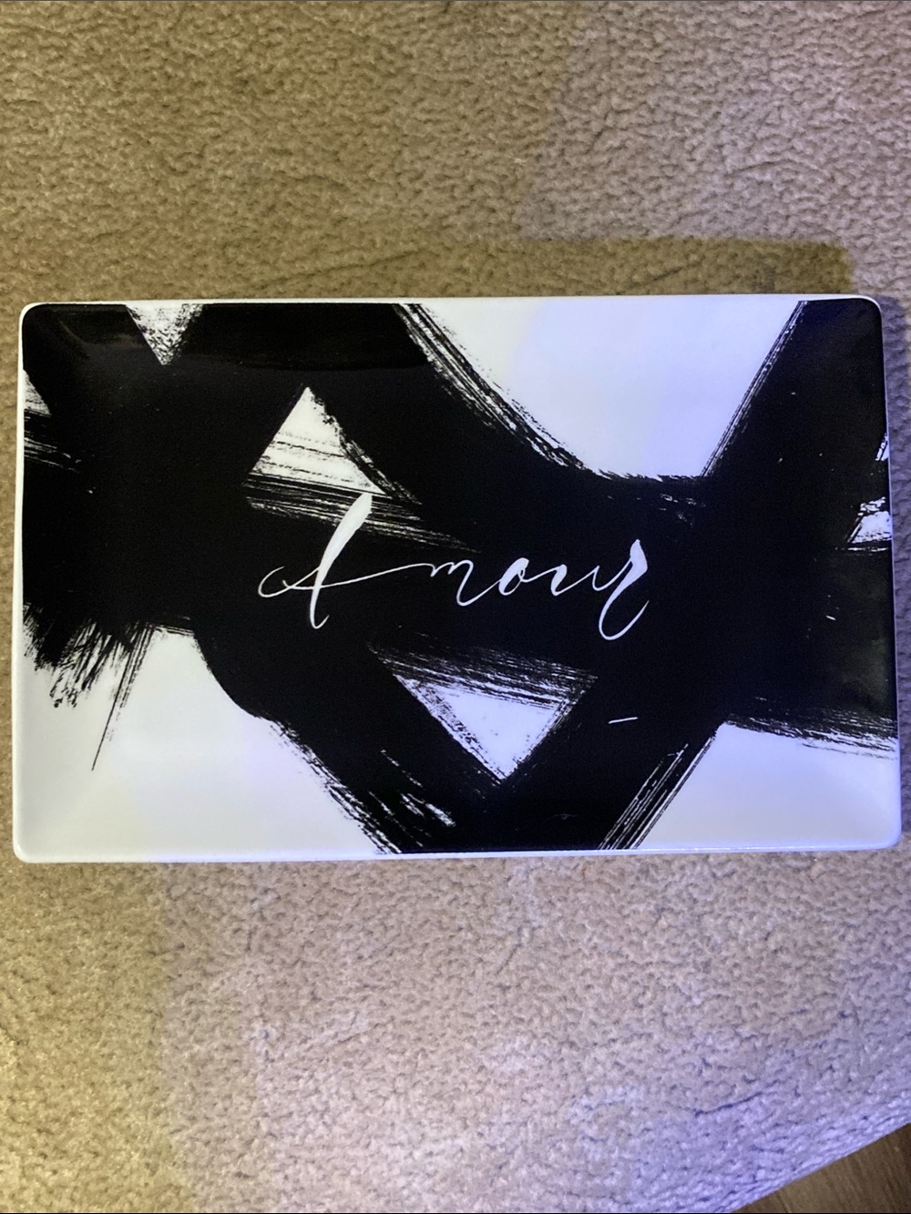Amour Black & White Decorative Tray